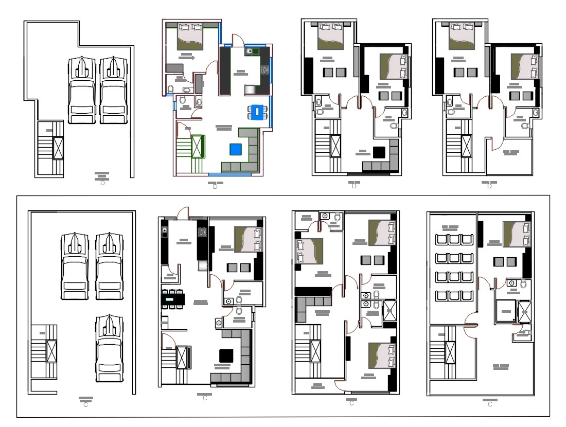 5 Bhk Architecture Bungalow Furniture Layout Plan Autocad File Cadbull ...