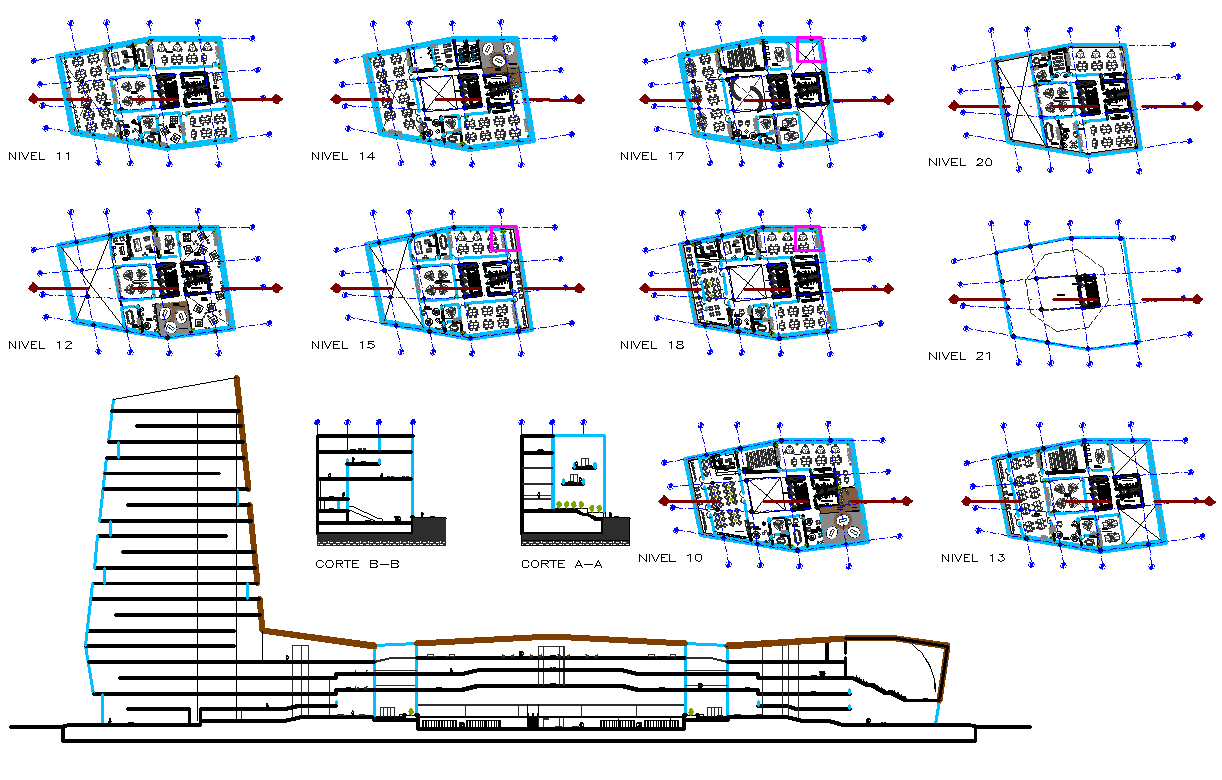 5 Star Hotel project layout plan and elevation design 