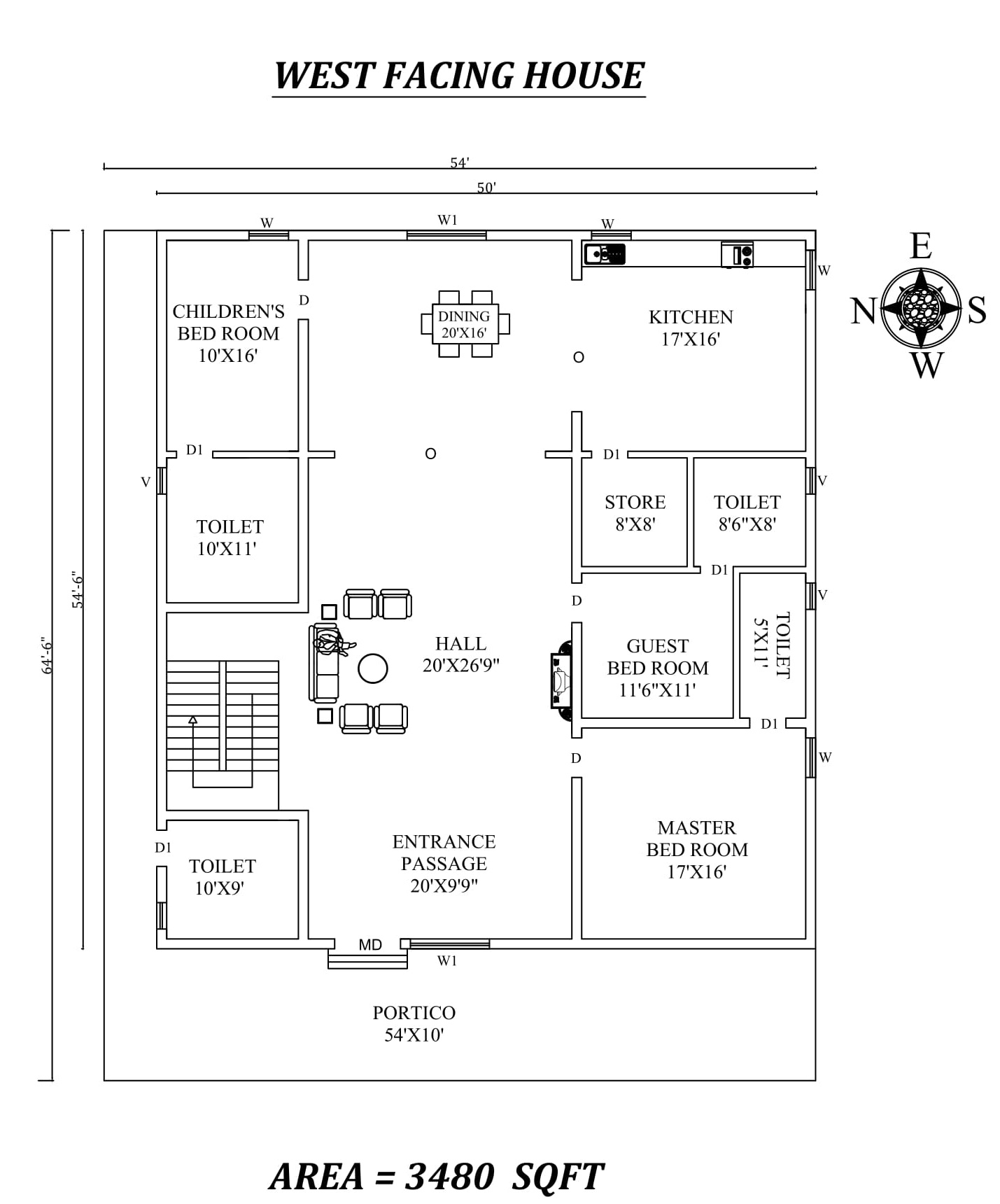 50'X 54'6