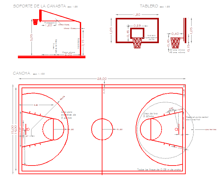 Printable High School Basketball Court Dimensions