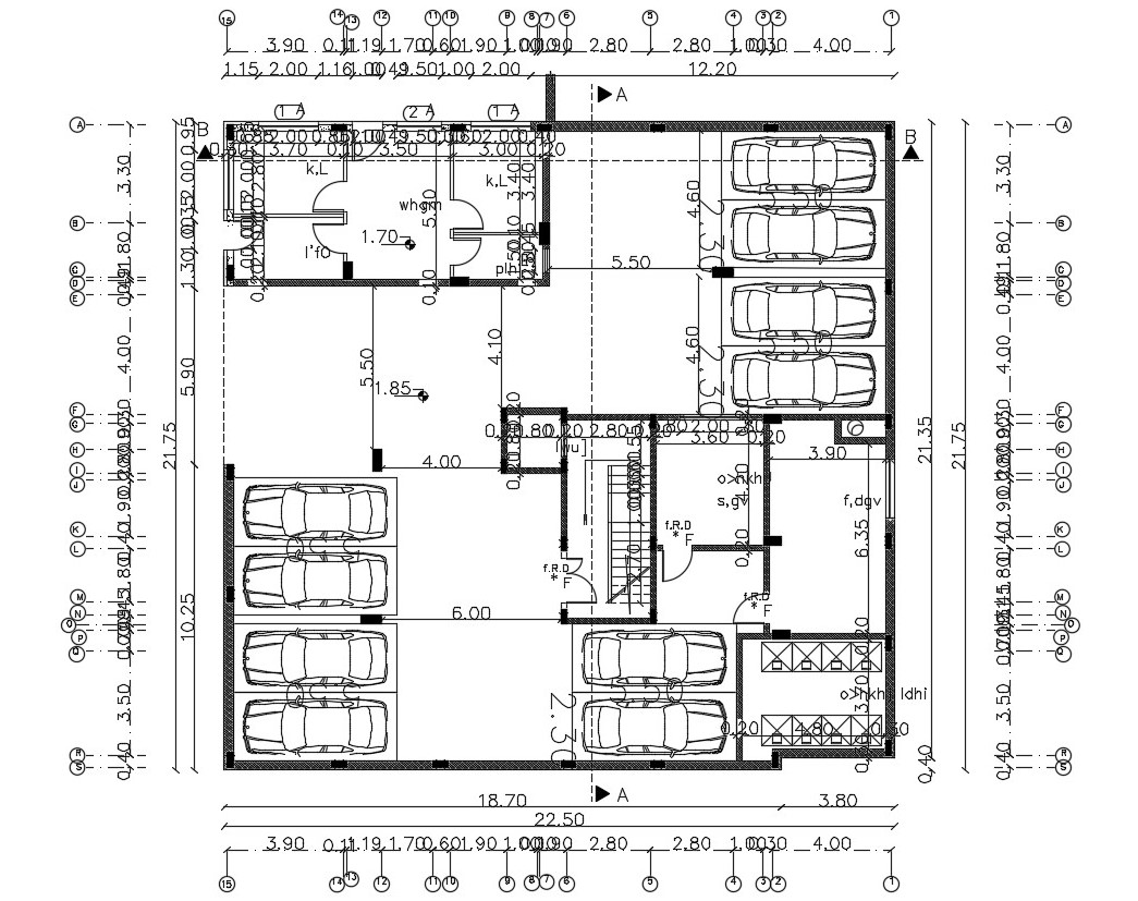 68 By 72 Feet Ground Floor Parking Plan Design Cadbull