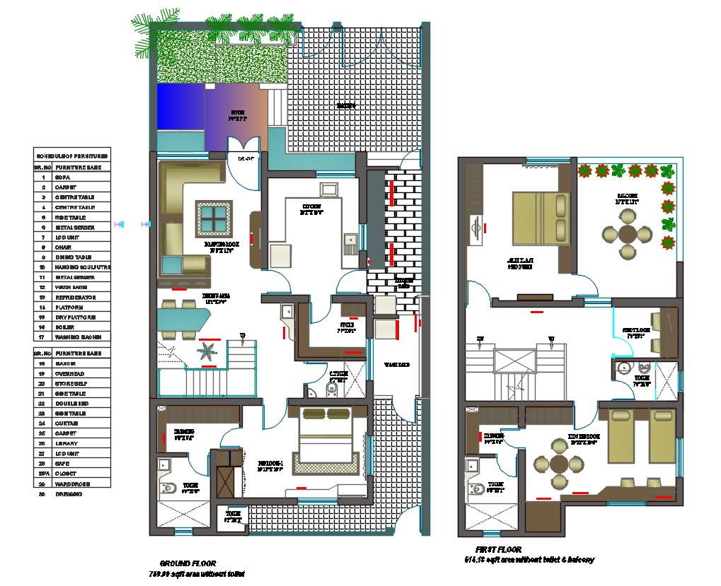 800 SQ FT House Plans 3 Bedroom Design AutoCAD File Cadbull