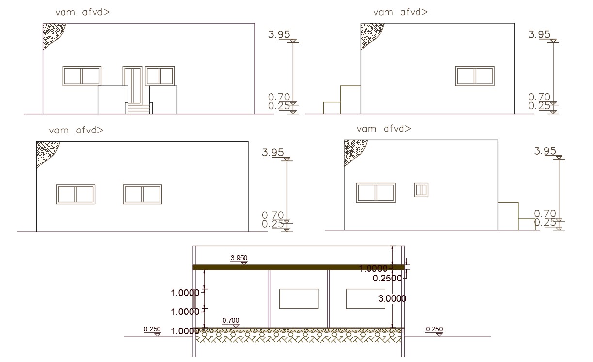 88 Square Meter House Building Design DWG File - Cadbull