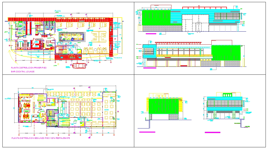 Modern Restaurant Detail plan - Cadbull