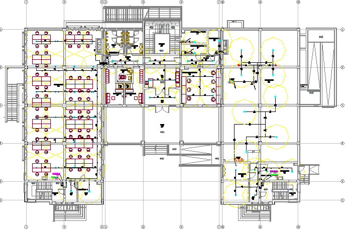 Administration building architecture layout plan details dwg file - Cadbull
