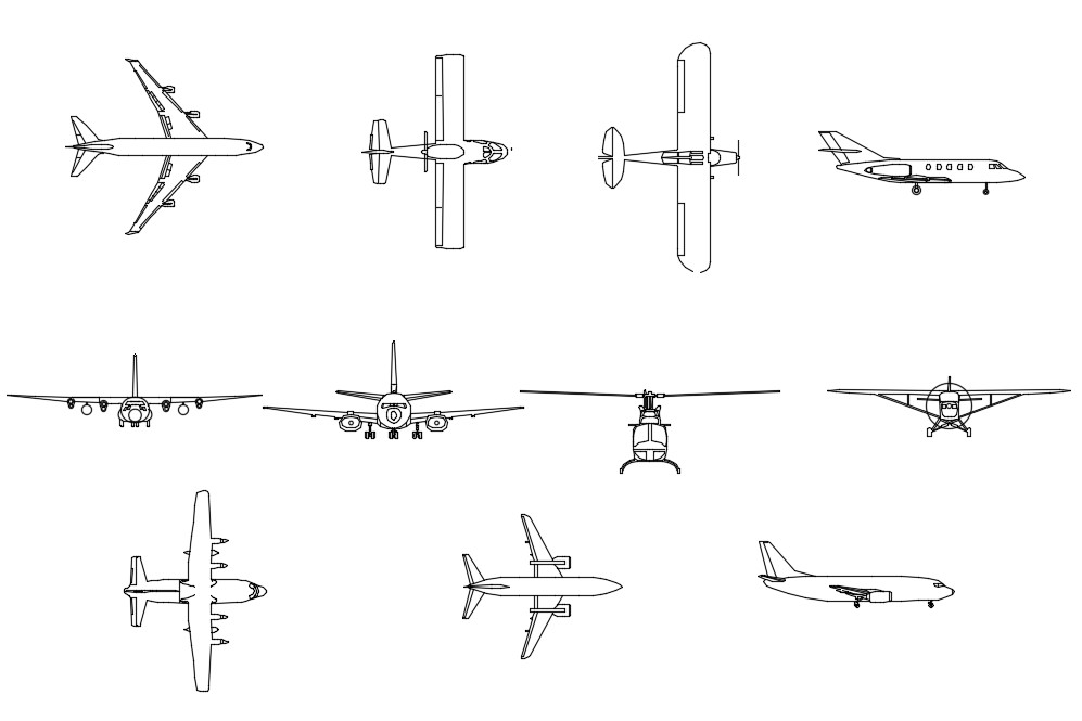 Aircraft Free CAD Blocks AutoCAD File - Cadbull