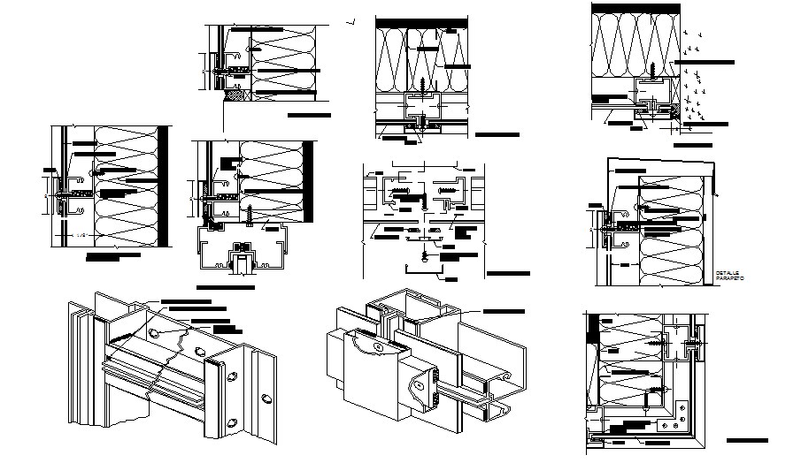 Alucobond construction system cad drawing details dwg file - Cadbull