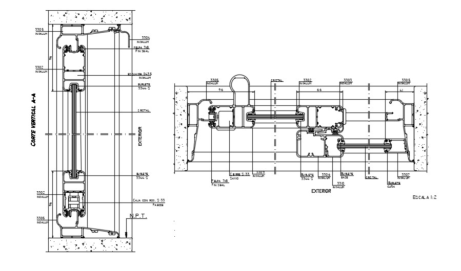 Aluminium Section Window In DWG File - Cadbull