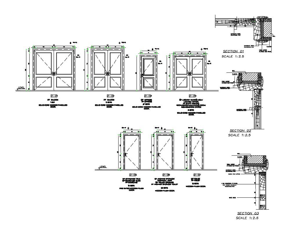 Aluminium Doors Section And Installation Cad Drawing Details Dwg File