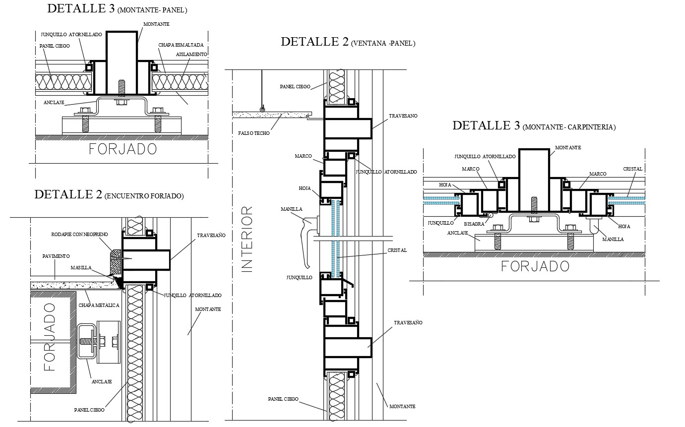 Aluminum Door Fixing Section Cad Drawing Free Autocad File Cadbull