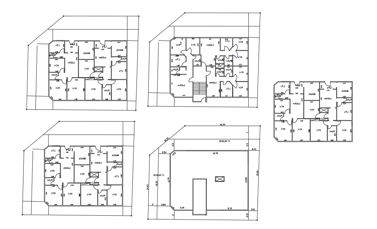 Apartment Cluster Layout Plan Autocad Drawing Cadbull