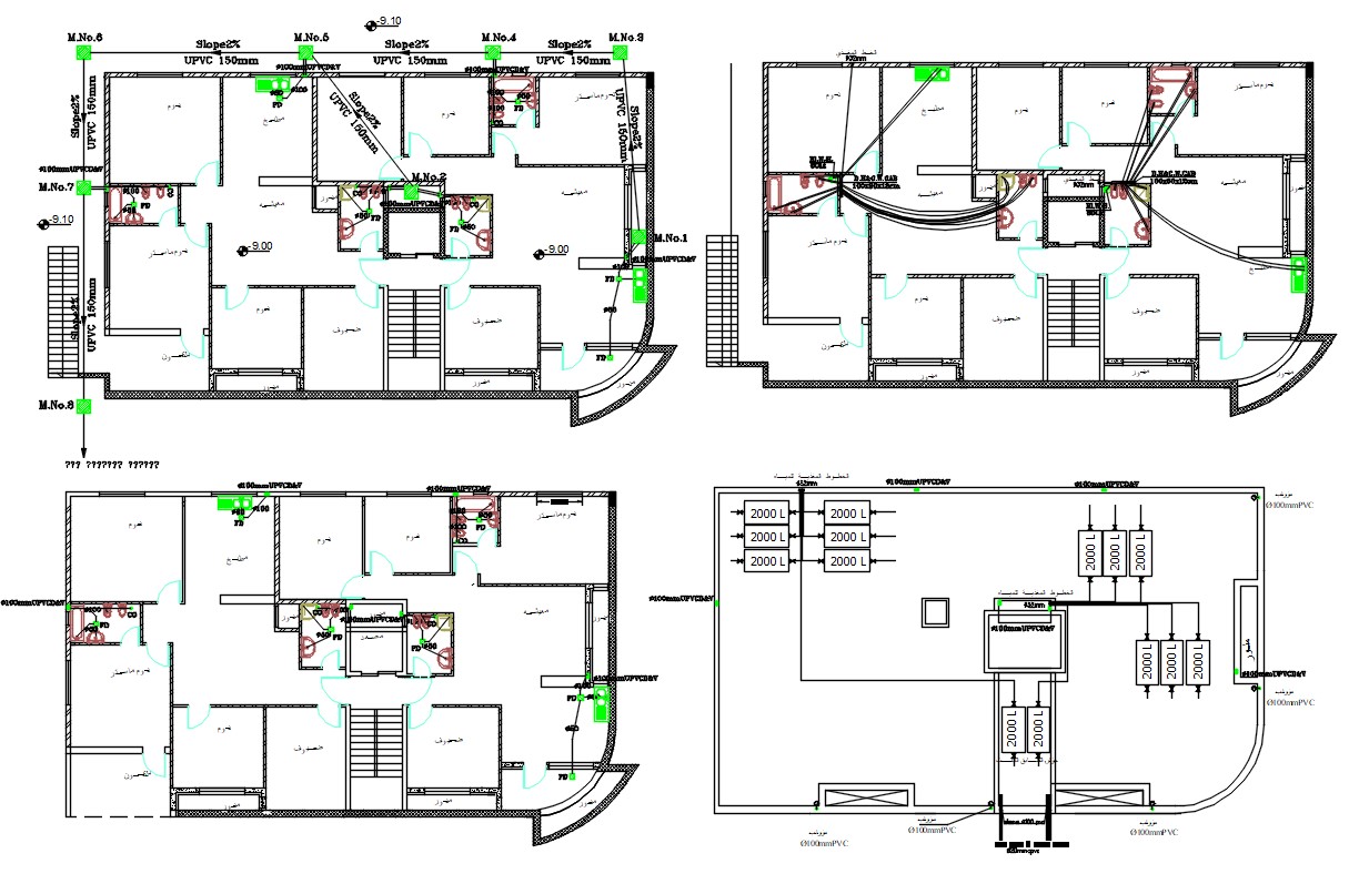 Apartment Floor Plan With Sanitary Layout Drawing Dwg File Cadbull My