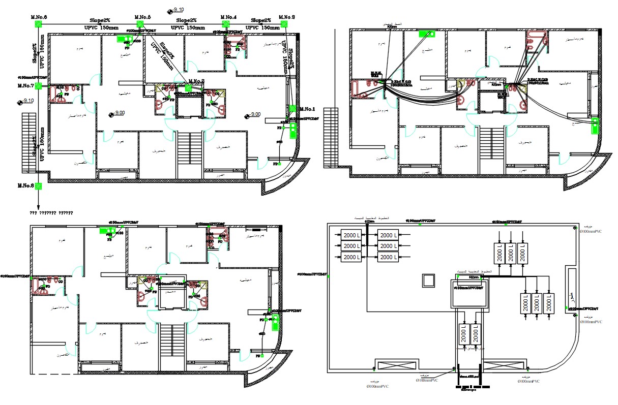 Apartment Floor Plan With Sanitary Layout Drawing Dwg File Cadbull