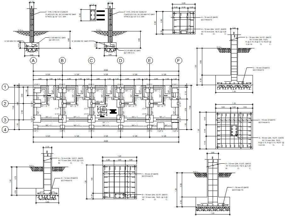 Apartment Foundation plan DWG File - Cadbull