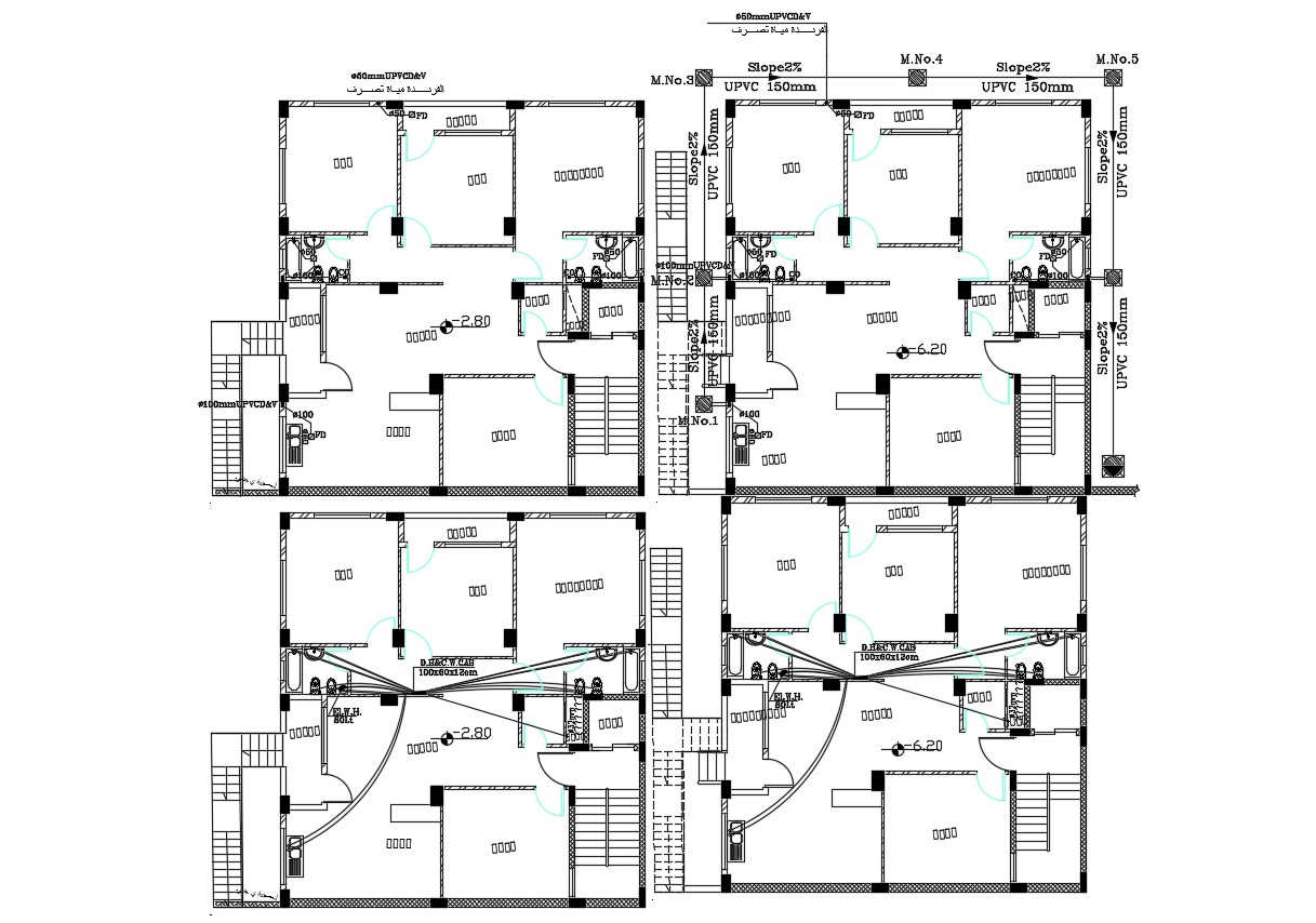 Apartment Typical Floor Layout Plan Drawing DWG File - Cadbull