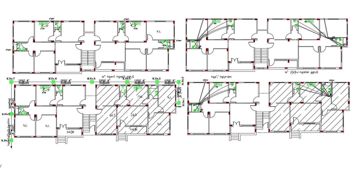 Apartment Plumbing Layout Plan CAD Drawing DWG File Cadbull