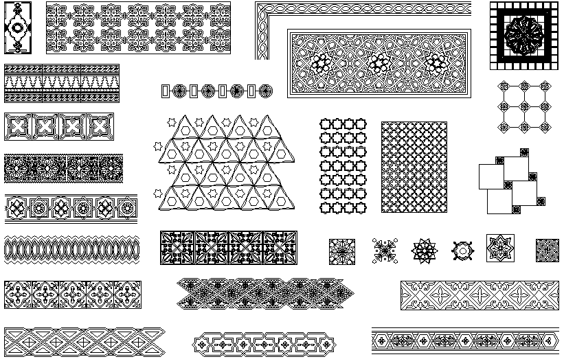 Arabic Decorative Patterns Design In DWG File - Cadbull