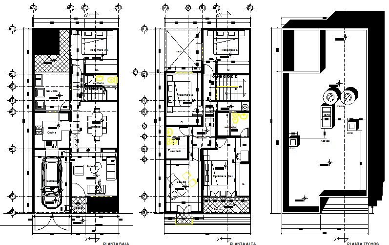 Architect house plan detail dwg file - Cadbull