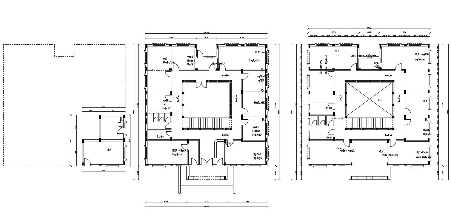 Architectural Planning Of Hostel Building Design With Column DWG - Cadbull