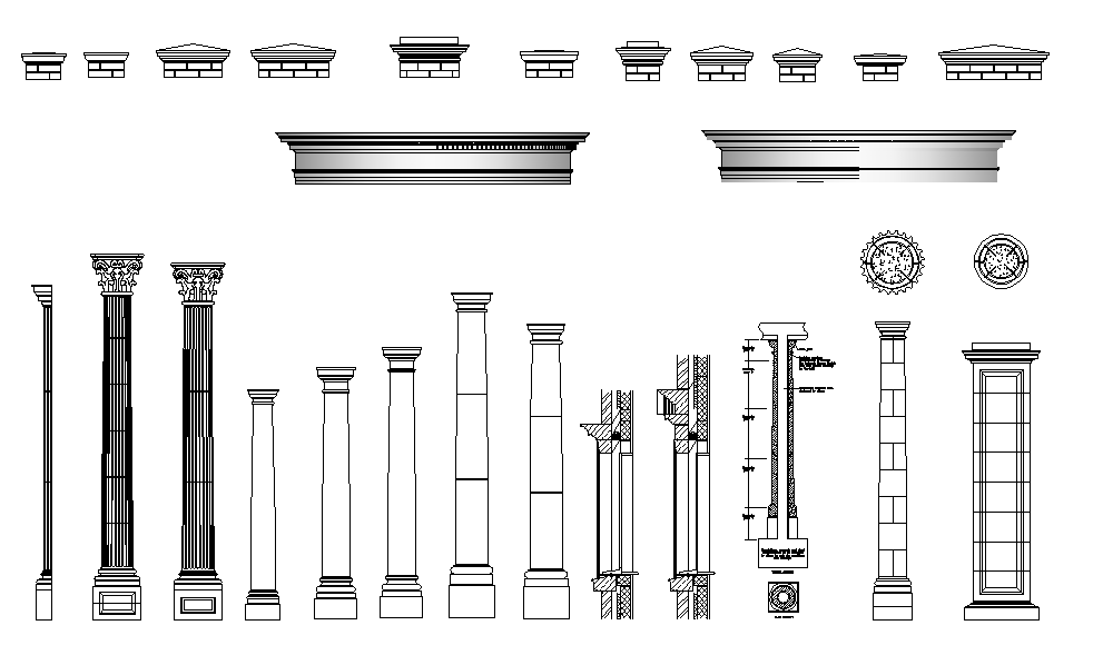 Architectural and pillar details - Cadbull