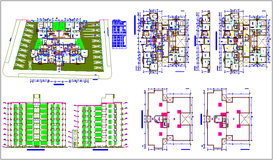 Architectural Floor Plan Of Municipal Building With Elevation And