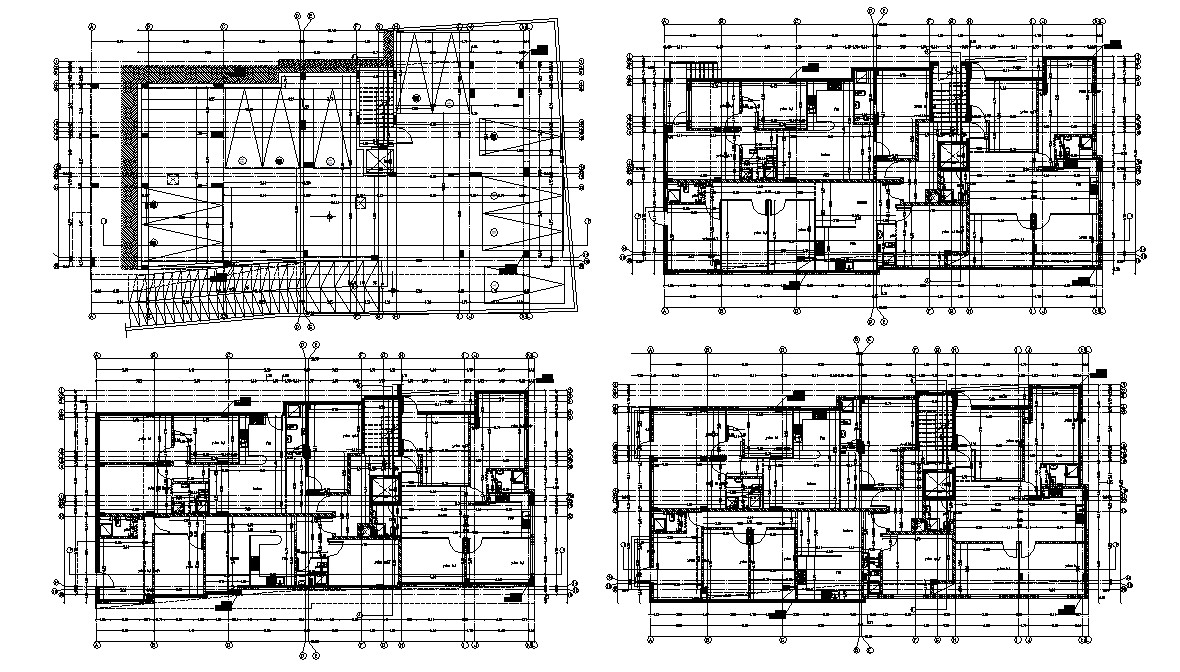 Architecture 3 BHK Apartment House  Working  Plan  CAD 