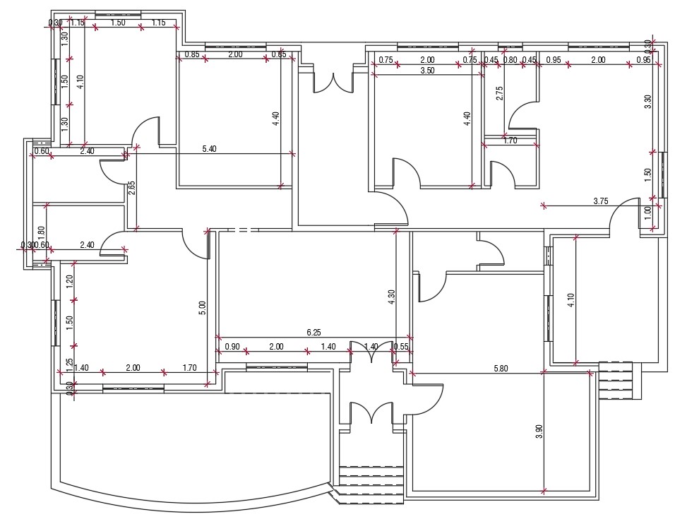 Architecture Bungalow Ground Floor Plan AutoCAD Drawing - Cadbull