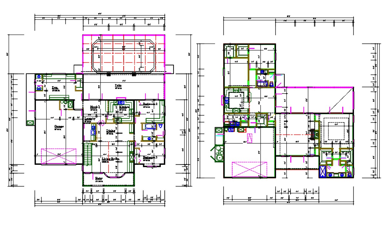 Modern Home Floor Plan In Dwg File Cadbull