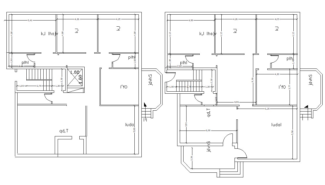 Architecture Residence House Floor Plan DWG File - Cadbull