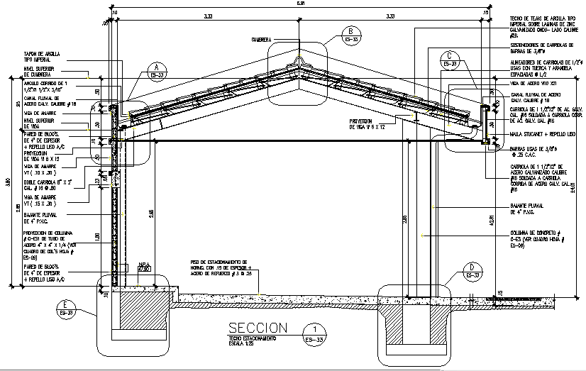 Architecture Section Detail Dwg File Cadbull