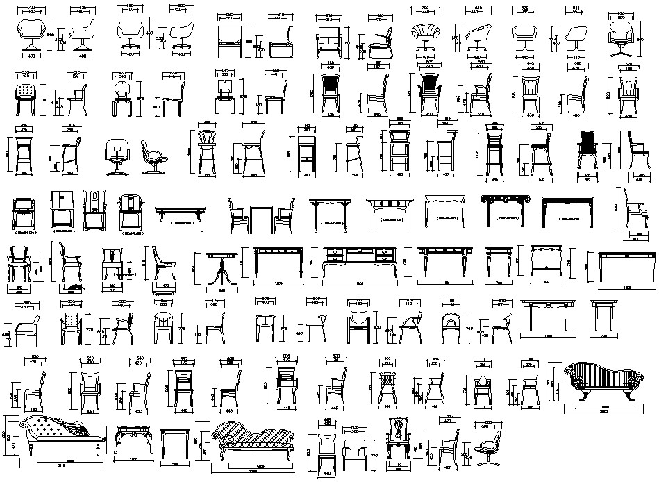 Armchair furniture autocad drawing file - Cadbull