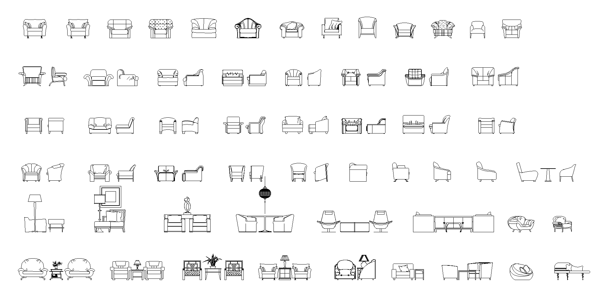 Armchair plan detail dwg file. - Cadbull