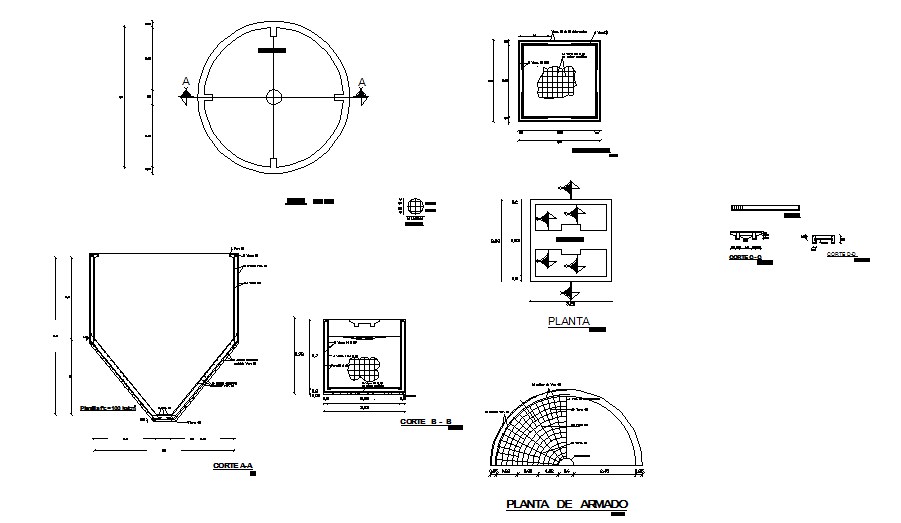 Armed concrete structure and construction details dwg file - Cadbull