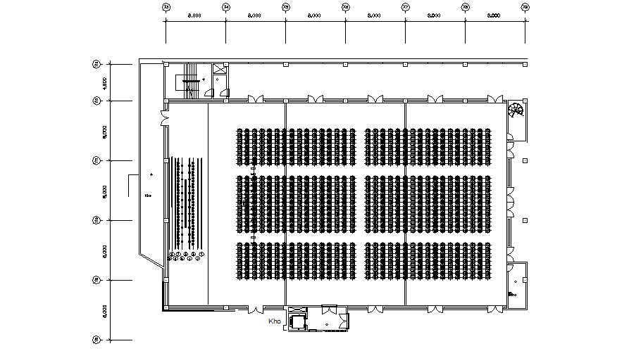auditorium plan and section dwg