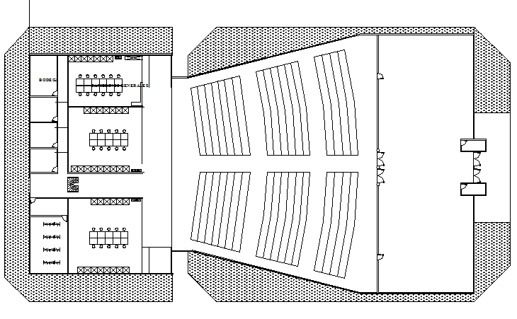 Auditorium hall architecture layout plan dwg file - Cadbull