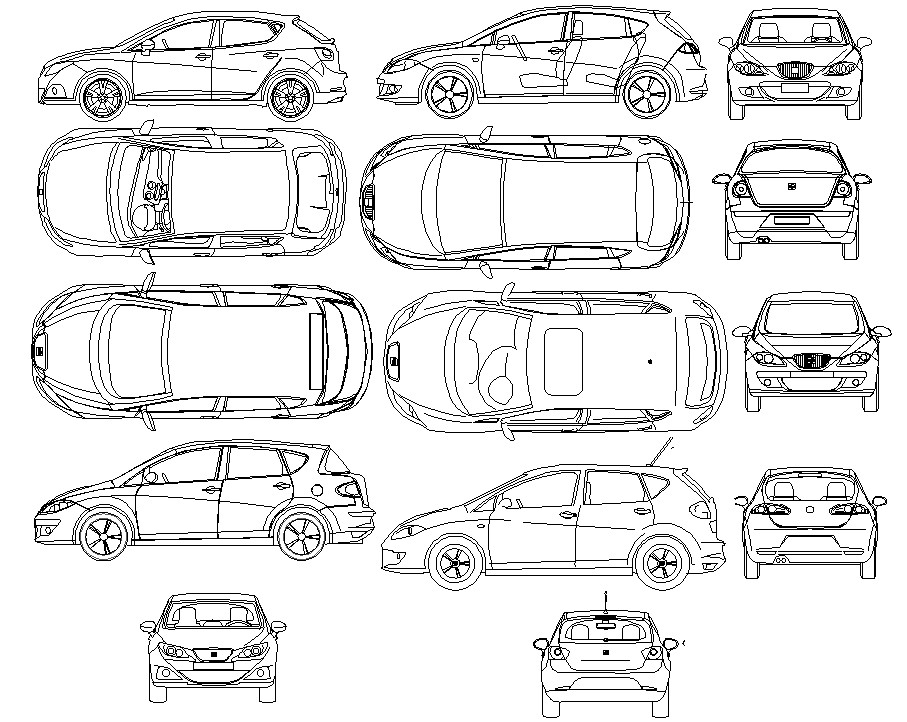 free download autocad car blocks