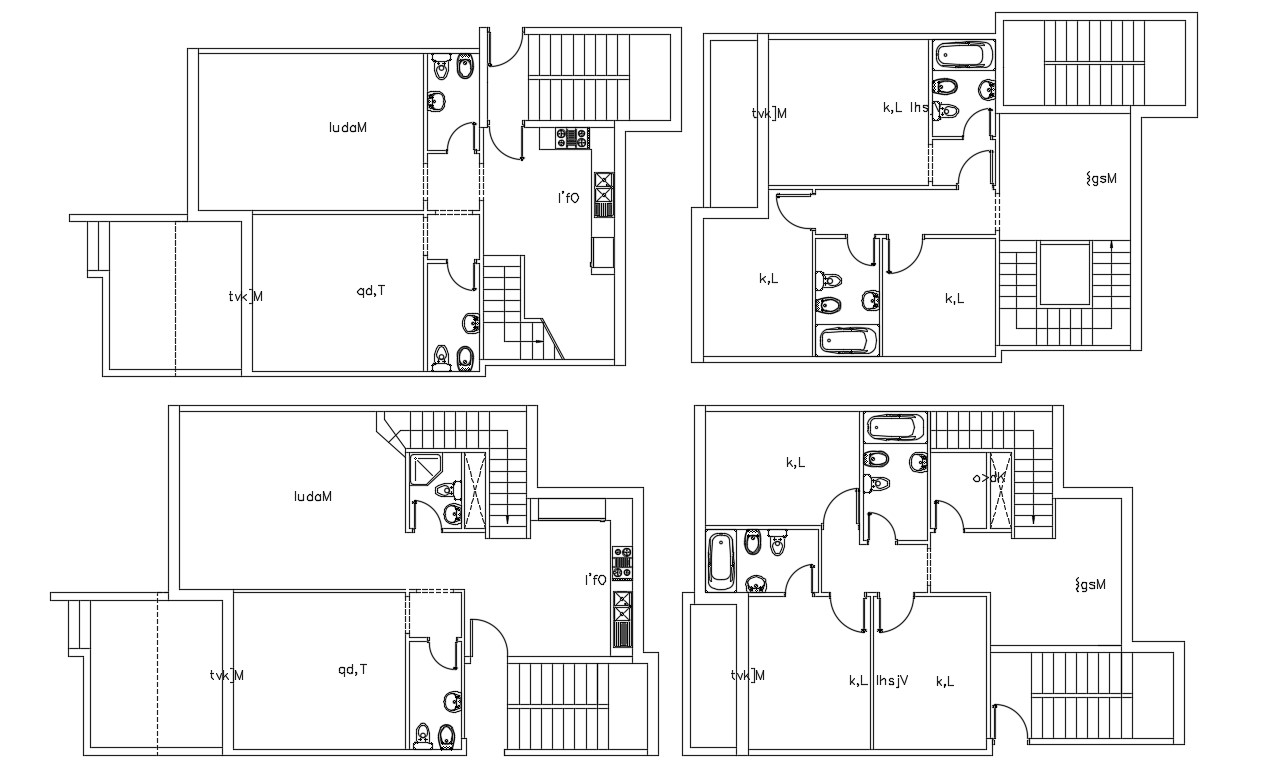 AutoCAD House Ground And First floor Plan DWG File - Cadbull