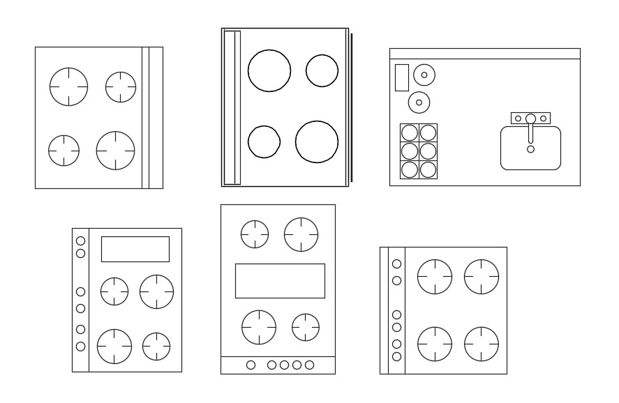 AutoCAD 2D drawing file of the different types of electric 