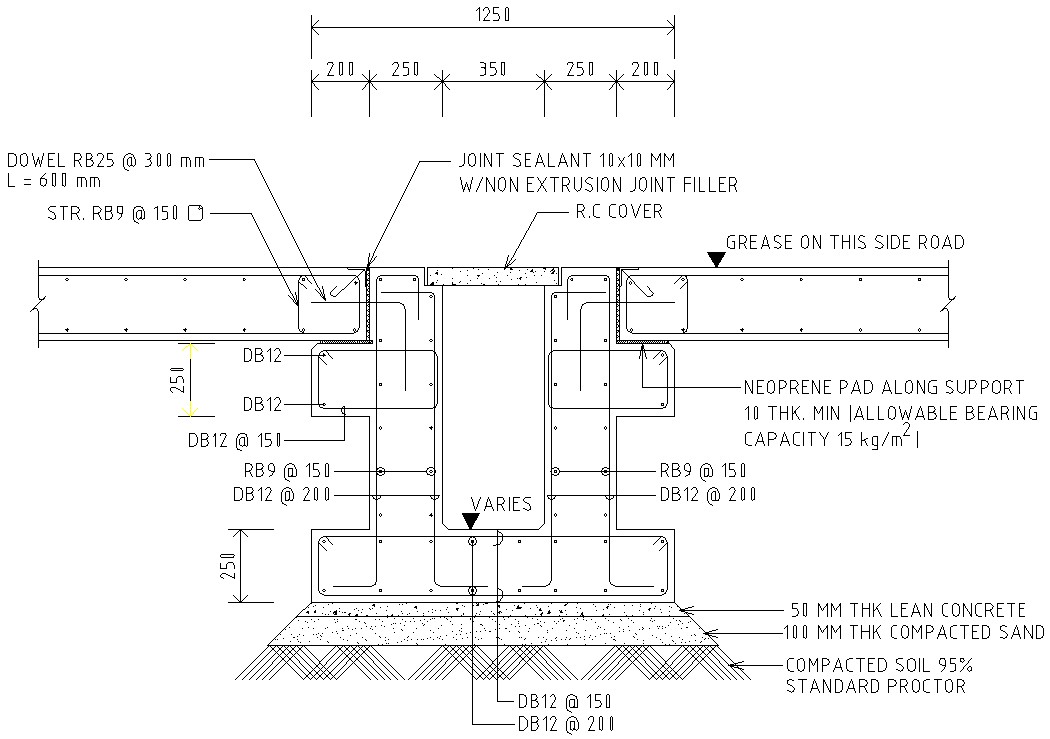 AutoCAD 2D file shows the Details of the typical gutter and manhole ...