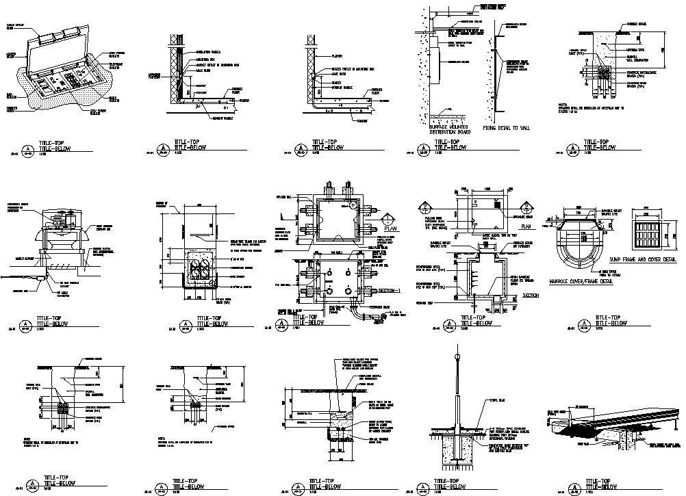 AutoCAD DWG file Shows the details of the cable connection diagram ...