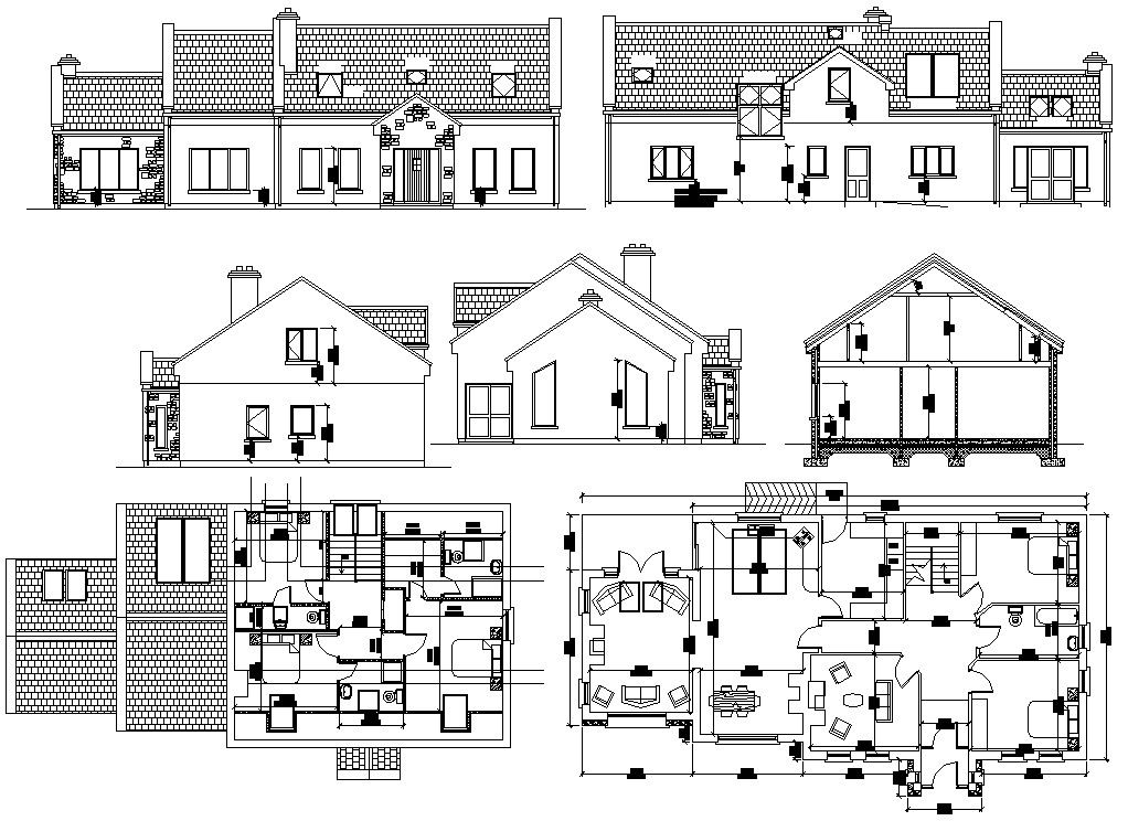  AutoCAD  Drawing DWG file  of Single story ground floor 2  