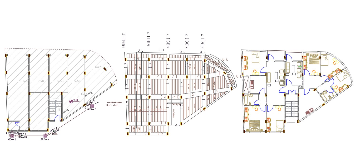 AutoCAD Drawing Of 3 BHK House Plan Design DWG - Cadbull