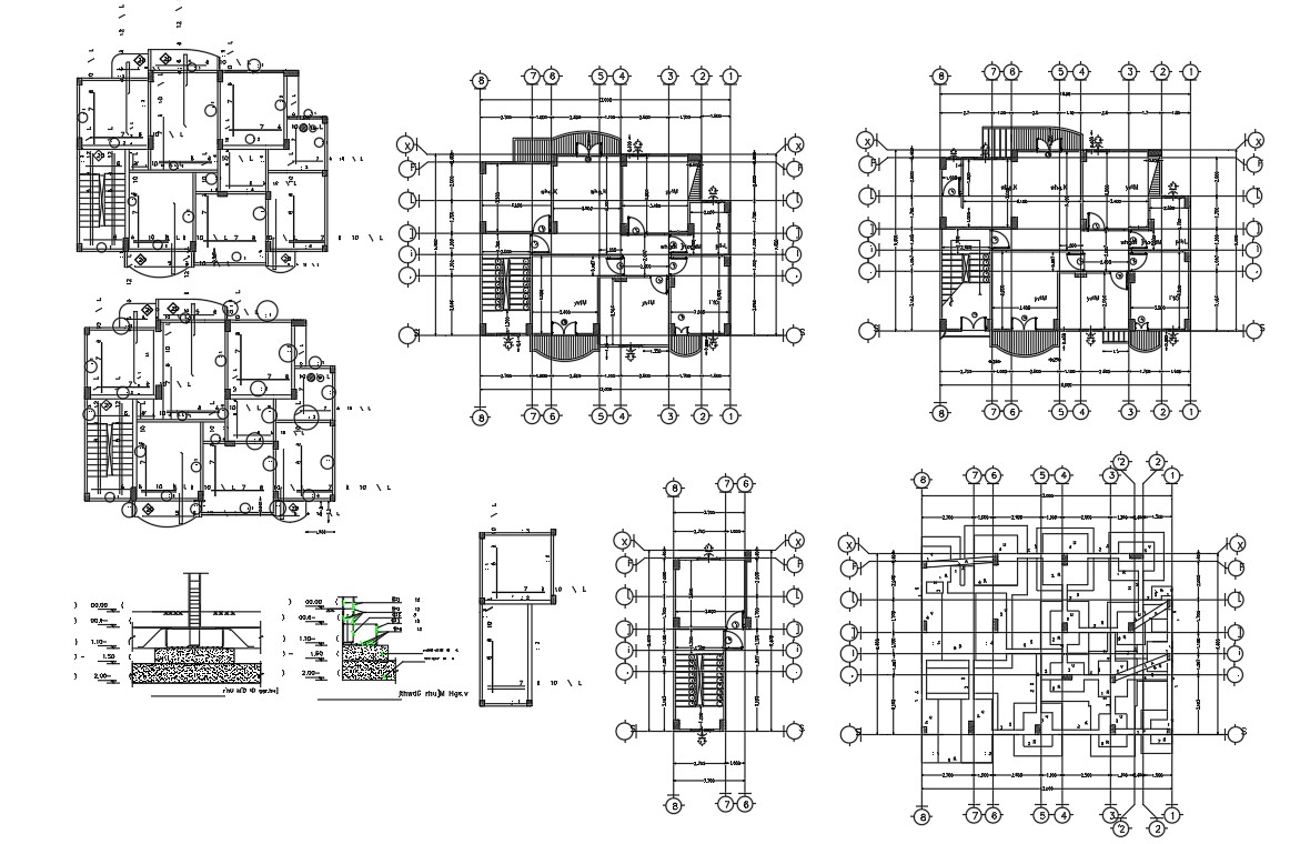 Autocad House Center Line Plan Dwg File - Cadbull