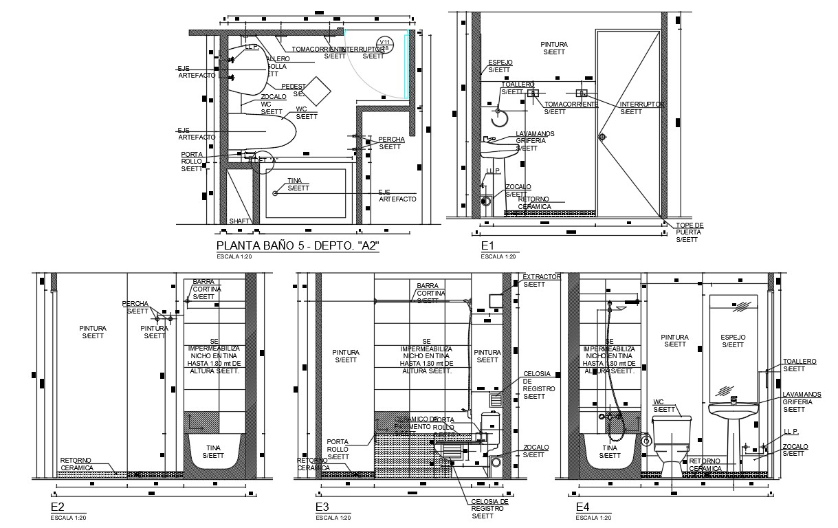 AutoCAD Toilet With Sanitary Ware Plan Design DWG File - Cadbull