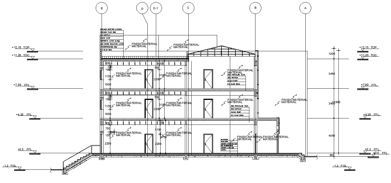 AutoCAD file shows the details of the G+2 residential building ...