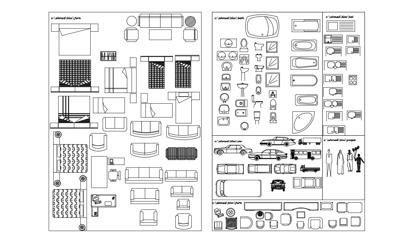 office furniture 2d cad blocks free download