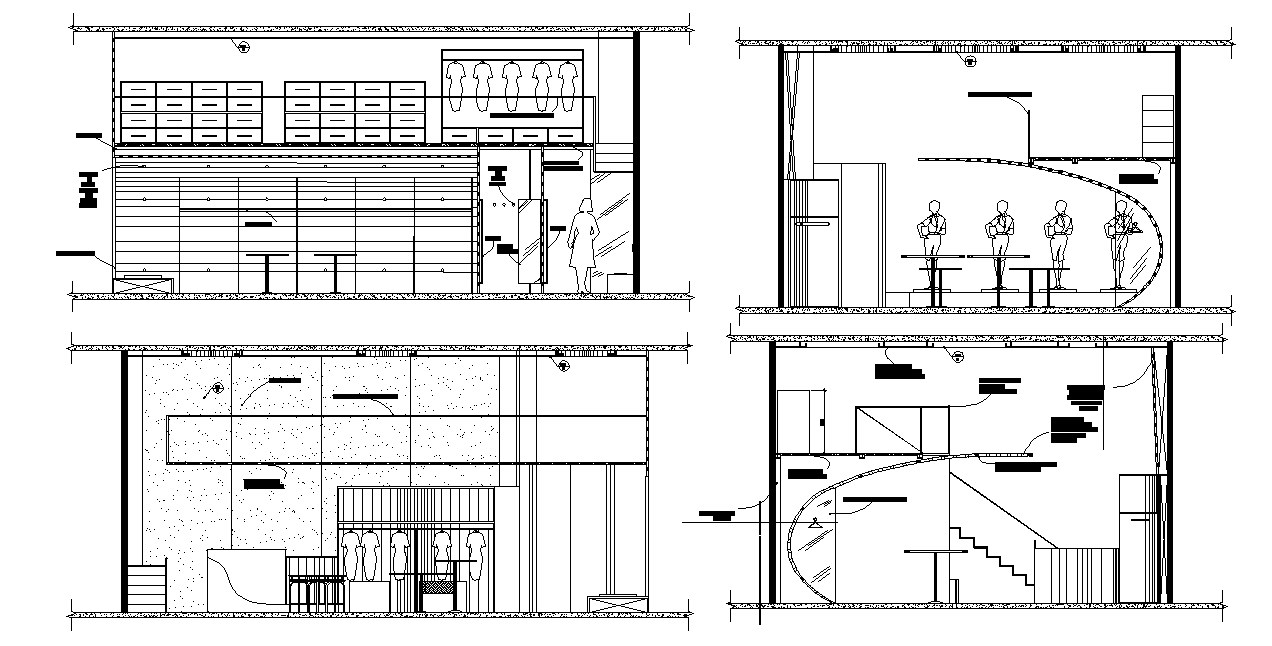 Autocad drawing of clothing store layout - Cadbull