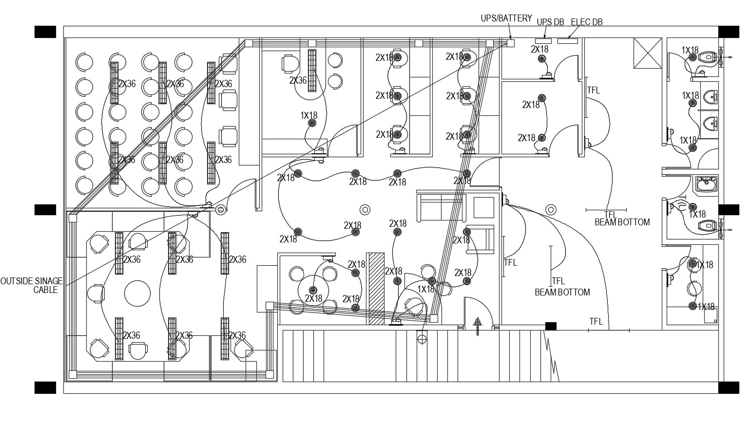 Autocad drawing of electrical layout of office Cadbull