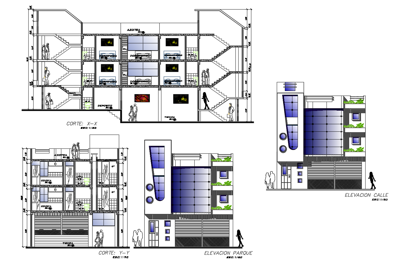 Hotel Plan And Elevation Drawing In Dwg Autocad File Cadbull Cloud ...