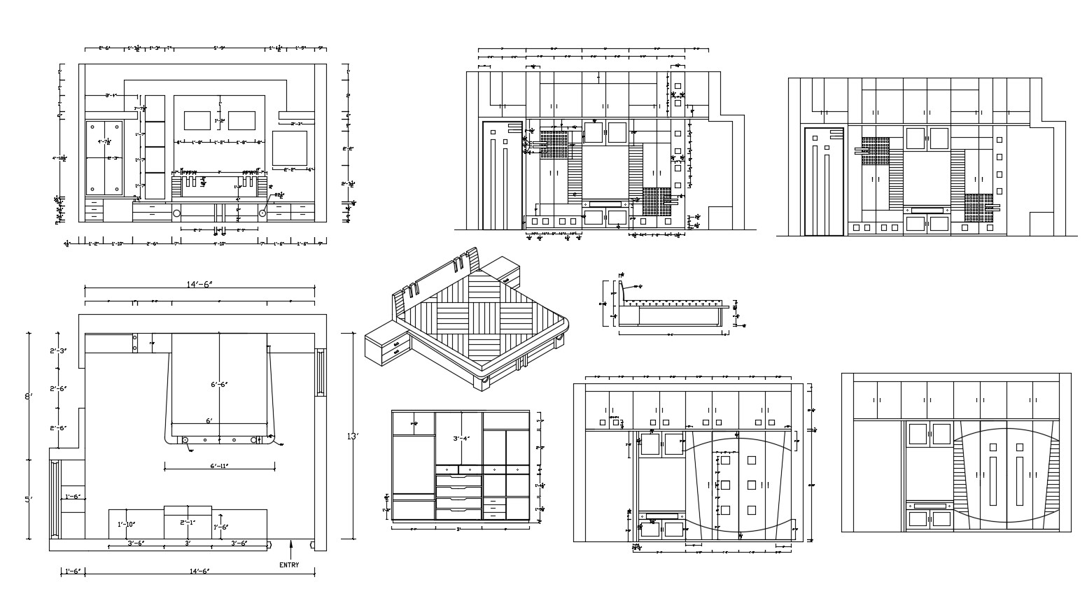 Autocad drawing of master bedroom Cadbull